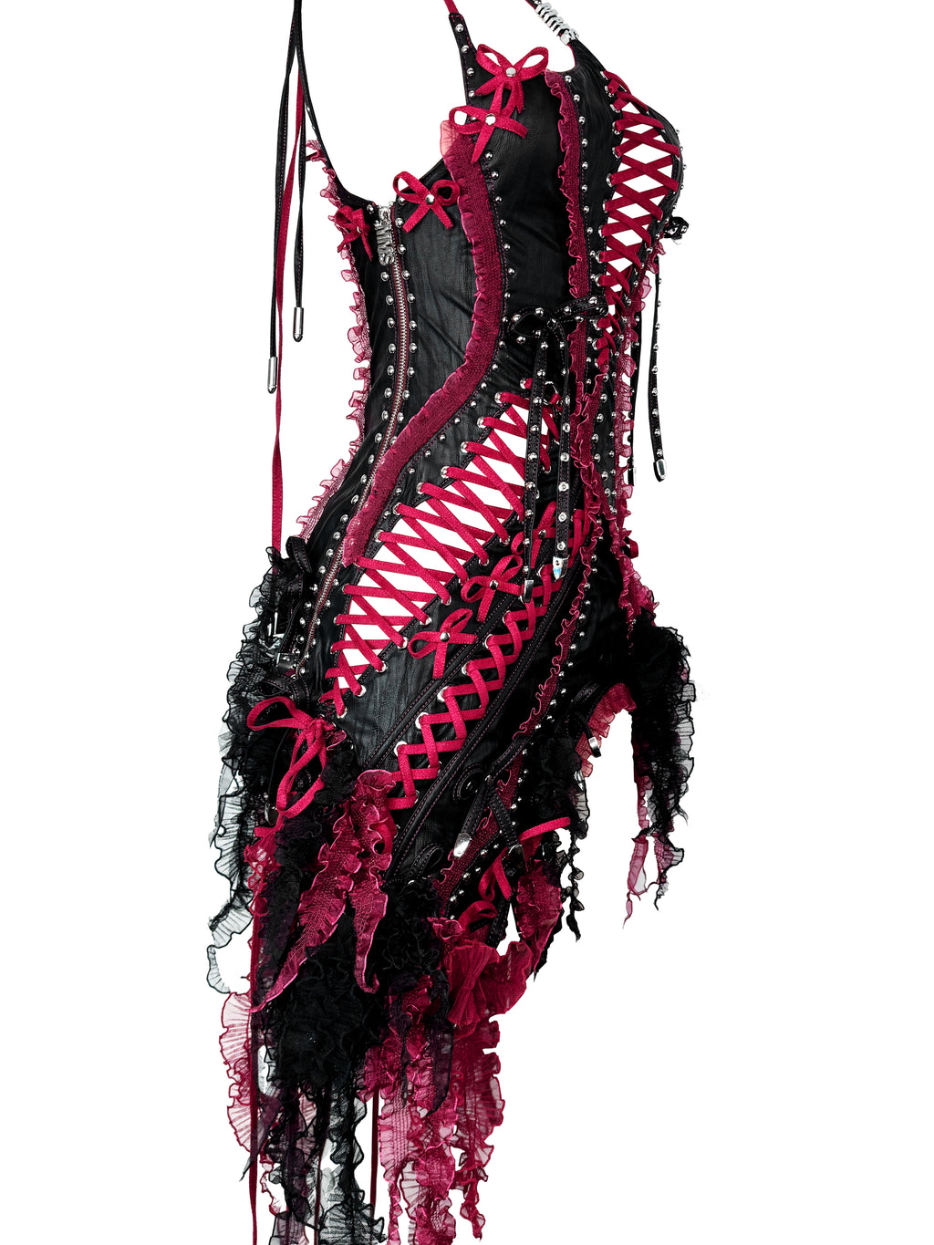 MMS 'The Fall of The Last Petal' LACE UP MINI DRESS