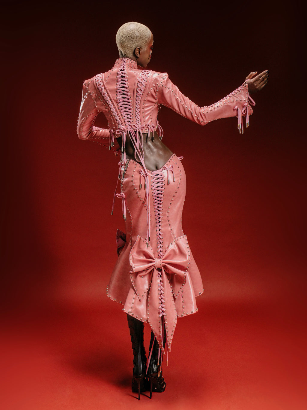 MMS ’of rose, of dust’ BUSTLE BOW SKIRT