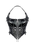 MMS 'The Shattered Hour' LACE UP HALTER CORSET TOP