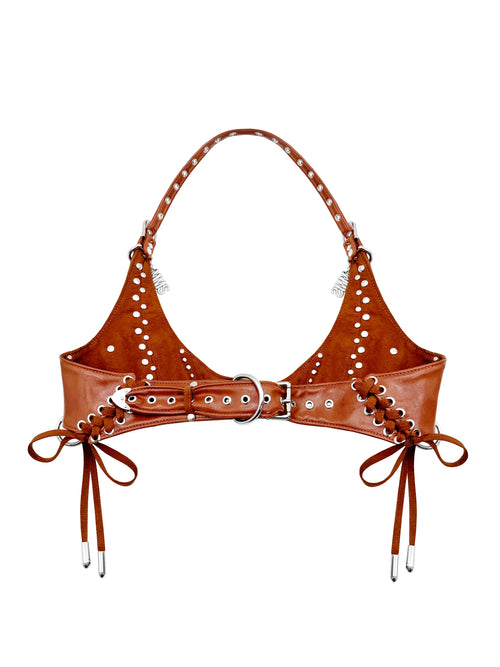 MMS 'of lace, of blood' STUDDED HALTER BRA