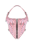 MMS 'of rose, of dust' LACE UP HALTER CORSET TOP