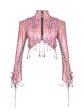 MMS ’of rose, of dust’  LACE UP CROPPED JACKET