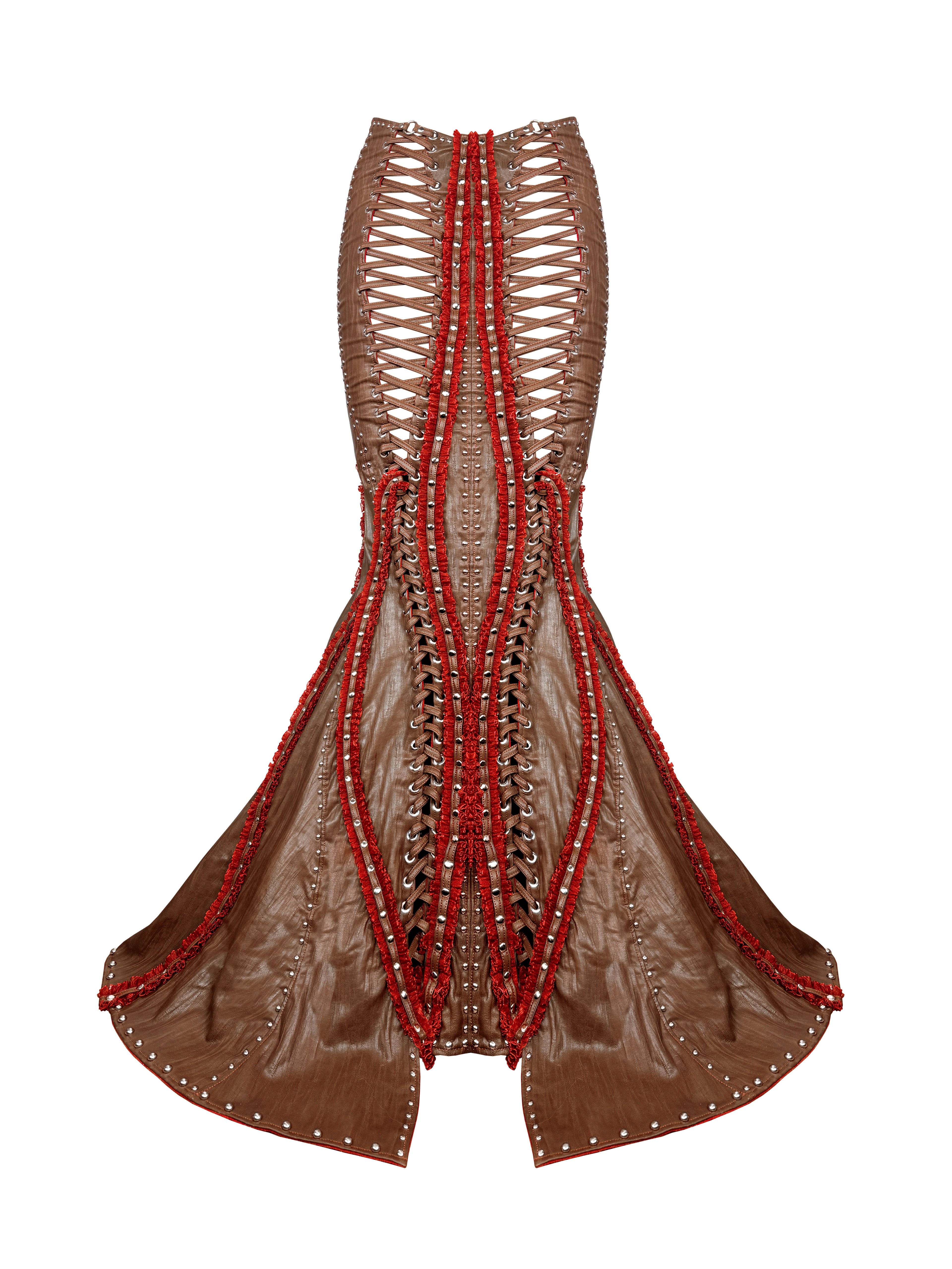 MMS 'Crimson Thorn' MERMAID CEREMONIAL LONG SKIRT